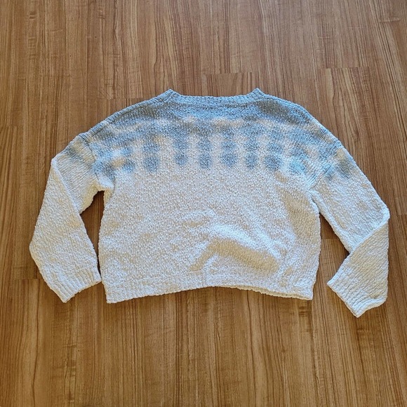 Vintage Havana Sweater Top Shirt Womens Large White Blue Tie Dye Texture Basic - Picture 2 of 10